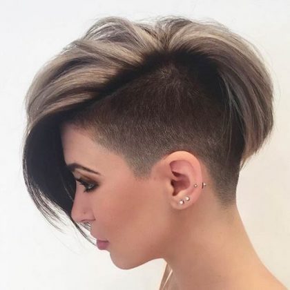 Креативные стрижки короткие с выбритыми висками Креативные стрижки короткие с выбритыми висками